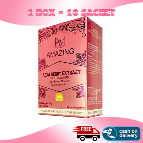 Amazing Acai Berry with Collagen and Bacopa | 10 Sachets | Free Shipping | COD